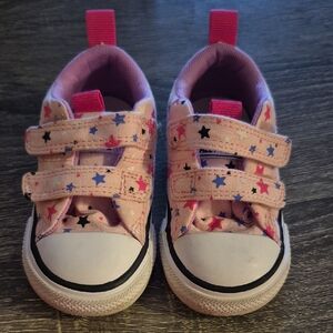 Kids Converse Star Patterned Pink Sneakers